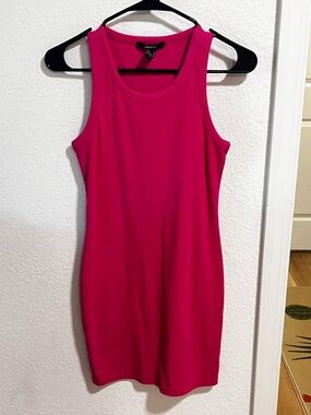 Forever 21 Hot Pink Ribbed Tank Mini Dress